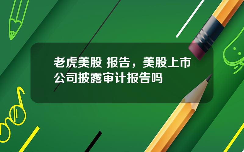 老虎美股 报告，美股上市公司披露审计报告吗